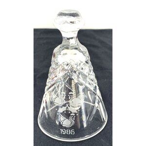 Waterford Crystal 12 Days of Christmas Bell Three French Hens Bell 1986 4.5" T